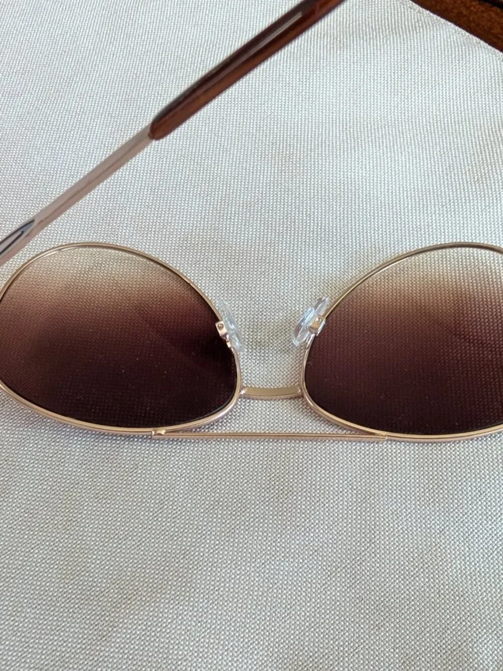 Rachel Zoe RZ Cleo Gold Frame Aviator Sunglasses
